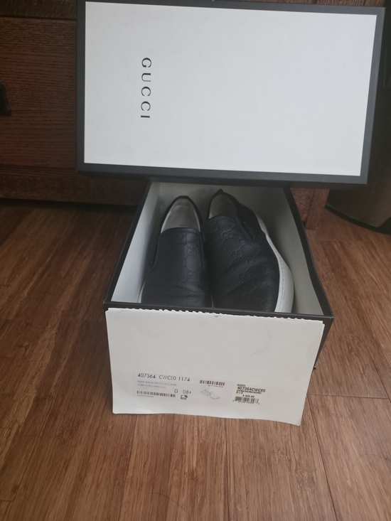 Gucci Guccissima Men’s Black Embossed Slip-On Sneakers. main image 11